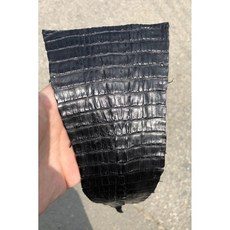 카이만 악어가죽 자투리 (특피 가죽공예), 블랙, 샌딩X