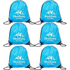 두꺼운 방수 스포츠 백팩 6개 세트 피트니스 여행 수영 해변 축제용 경량 짐 스트링 백 3가지 색상 2439384, Sky-blue