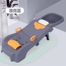 新款 兒童 洗頭躺椅 家居洗頭床嬰兒洗頭椅幼兒洗頭椅可折疊小孩洗頭神器, 藍色豪華款+帶水槽+水管-大號, 1個