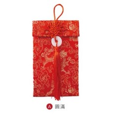 龍年燙金流蘇布紅包袋, 1個, 圓滿