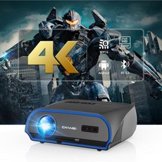 스마트 프로젝터 4K 데이라이트 넷플릭스 인증 ToF CMOS 오토 포커스 1800ANSI 고휘도 울트라 HD 홈 야외 영화 게임 와이파이 6 블루투스 구글 TV NFC 캐스팅, Grey, 1개