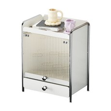 HK.sell 에브리데이 영양제 식탁 주방 슬라이드 철제서랍 보관함, 화이트 소형, 1개