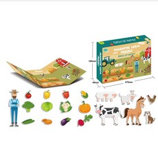 자석책 자석북 자석교구 스토리텔링 집교구 자석퍼즐 마그네틱-풍요로운 농장 자석책 8326-6, 1개