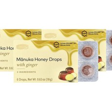 콤비타 마누카 허니 드롭스 위드 진저 Comvita Manuka Honey Drops with Ginger 18g 6정, 3개