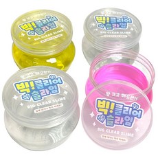 스위트데이 빅클리어슬라임 유아용클레이/점토 선명한컬러 글리터슬라임 토핑슬라임, 랜덤1개