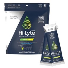 Adapted Nutrition Hi-Lyte Pro 레몬 라임 전해질 파우더 패킷 - 16개의 개별 음료 패킷 | 맛 하이드레이션 패킷 | 무설탕 제로 탄수화물 제로 칼로, HiLyte Pro 하이드레이션 패킷 16개의 개별 음