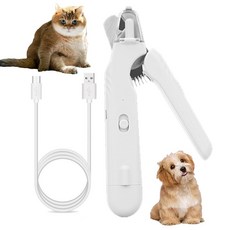 메페레즈 고양이 네일 그라인더 & 개 클 충전식 및 전기 애완동물 트리머 LED 조명 없는 빠른 파일링 고양이 강아지 대형견에게 적합합니다