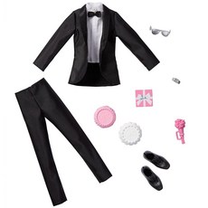Mattel - Barbie Ken Fashion 2-Pack Groom Outfit for Doll with Tuxedo Shoes Watch Gift Wedding