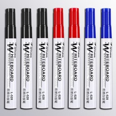 白板筆 記號筆 粗頭畫板專用筆 黑板筆 寫字板筆 大容量 可水洗 易擦, 1個, 黑5支+紅3支+藍2支【10支】