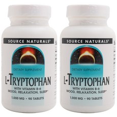 SOURCE NATURALS L-色胺酸&維他命B6錠 1000mg, 90顆, 2罐