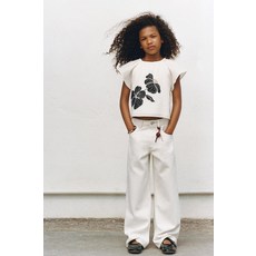 [키즈][국내배송]자라 ZARA 플라워 프린트 블라우스 - 크림 / 블랙906003