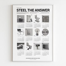 2026년 인테리어 포스터 캘린더 낱장 달력, 스틸앤서 A2 (42*59.4cm)