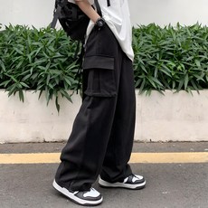 男性抽繩寬版工裝褲 PDS225