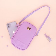 WINGHOUSE 素色酷洛米造型手機斜背包, 紫色