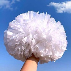 手握手花 啦啦隊舞蹈運動會助威道具 課間操拉拉花球, 1個, 手柄4寸升級款一個,紅白色