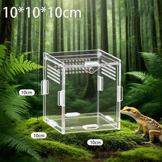 투명 아크릴 파충류 테라리움 나노 사이즈 번식 상자 거북이 사육장 통풍구가 있는 탈출 방지 수목, 05 B