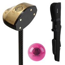 부쿠로혼마 우드 대한 파크골프협회 인증 파크골프채 A세트 (파크골프채 파크골프 가방 볼) 신장 160cm이상 850mm 오른손용, 가방(블랙)+볼(핑크), L, 90도