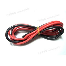 실리콘 케이블 키즈카 전동킥보드 튜닝 전선, 12awg(검정빨강) 1m, 1개