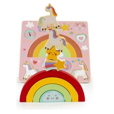 만2세교구 아기원목퍼즐 소근육발달 무지개쌓기 퍼즐장난감 원목교구, 1개