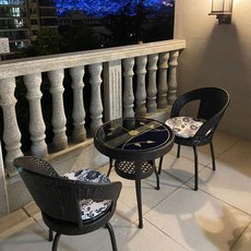 세트 테라스 원형 테이블 라탄 카페 스타일, B 55 원형 2 회전 베스트셀러 B