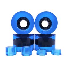 4x 스케이트보드 바퀴 롱보드 바퀴 모든 지형 내리막 크루징을 위한 78A 내구성 PU 크루저 바퀴 롤러, 클리어 블루, 1개