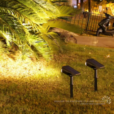 太陽能草坪燈 戶外防水庭院燈 自動感應花園裝飾燈 可調節角度, 太陽能庭院照樹燈