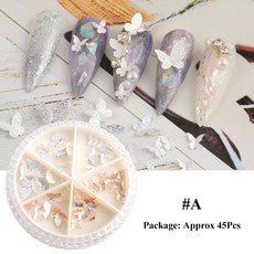 60 의 라이트 젬 DIY 투스 남녀용 가용 키트 주얼리, 접시형금속나비-A