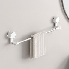 길이조절가능 허니앤코 강력흡착식 무타공 수건걸이, 화이트, 1개