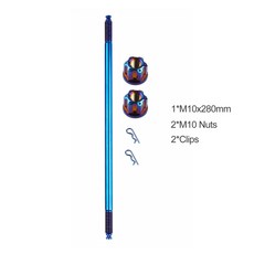 Catdogbear 티타늄 볼트 액슬 코어 프론트 휠 액슬 오토바이 전기 자동차 개조용 M10 x 280mm 피치 1.25mm, 06 Burnt blue