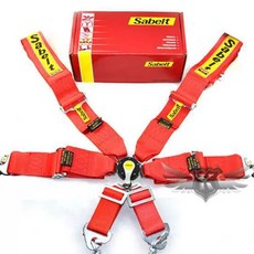 레이싱벨트 턴버클 4점식 스파르코 범용 타카타 레이싱용품 버클 광폭주 의자 보험 버킷, N. SABE 플러그인 2 인치 빨간색블루블랙