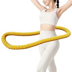 Tanit 스프링 훌라후프 고탄성 소프트 허리라인 뱃살 다이어트, 옐로우, 1개, 1.5kg