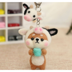 마가진 DIY 양모펠트 귀여운 시바인형 만들기 SET, 젖소시바