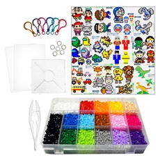 Block N Story 彩珠基本16色 + 男孩1 圖案套組, 混合色, 1個