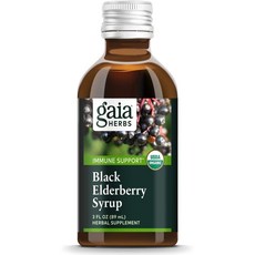 gaia HERBS 無麩質素食黑接骨木糖漿, 90ml, 1個