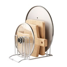 키쉬홈 프리미엄 접시 도마 냄비뚜껑 팬 멀티 정리대, 1개, 실버