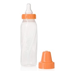 Evenflo 마이크로 에어 벤트 니플 슬로우 보틀 젖병 240ml, 1단계(0-3개월), Orange, 1개
