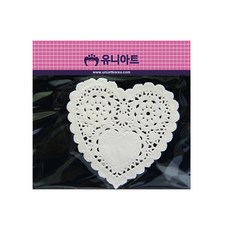 유니아트 1000 하트 종이레이스 소 10cm, 4개
