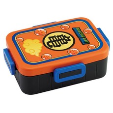 DRAGONBALL 七龍珠 烏龜背4格鎖定便當盒, 藍色 + 橘色 + 黑色, 1個