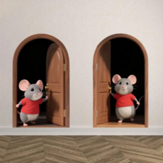 생쥐 쥐 스티커 마우스 버디 트윈원 스티커 포인트 벽지 인테리어 홈데코 로고 스티커 셀프 도배 시트지 붙이는 벽지 도배지, 마우스 버디 스티커 1매 (랜덤)