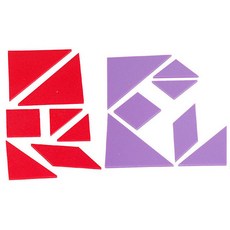 혜명마트 (교구) 플라스틱 칠교 2개 창의만들기 만들기교구 수학교구 교육교구 창의력교구