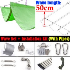 텔레스코픽 야외 천막 페골라 파티오 햇빛 차단 캐노피 개폐식 차양 그물 파도 길이 50cm 햇빛가리개, Grass green