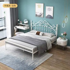 침대프레임 철제 접이식 16 플랫 침대 스테인리스 철제침대 틈새 두꺼운, 1 화이트 플랫 침대틀을 두껍게 보강
