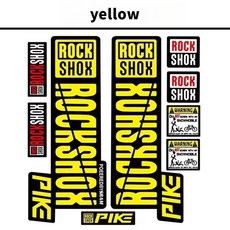 ROCKSHOX 프론트 포크 데칼 자전거 MTB Road Rock Shox PIKE 스티커 자전거 DIY 레이싱 사이클링 보호 다채로운 필름 키트, [05] yellow, 1개