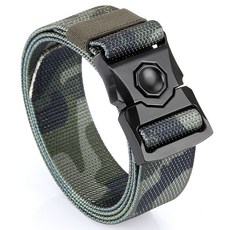 全閤金休閒彈力帆布戰術腰帶男軍迷用作訓戶外工裝布褲帶保安皮帶, 草原迷彩-(尼龍), 1個