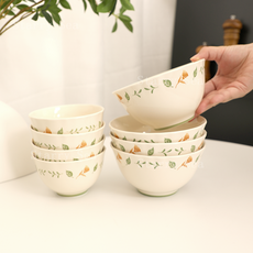 Starry Sea 도라지꽃 밥그릇국그릇세트4인 8p 전자렌지용 식기 세트, 1세트, 식기세트 8p, 화이트