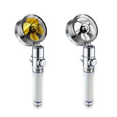 리셀 1200 터보팬 수압조절 물멈춤 녹물제거 샤워기 샤워기헤드 샤워헤드 녹물제거샤워기, 골드, 1개