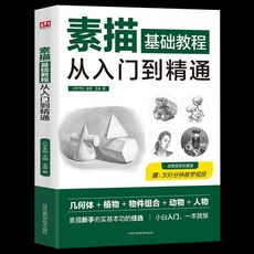零基礎學素描實用教程4本套裝，入門臨摹教材書籍，適合自學, 素描基礎教程從入門到精通
