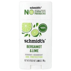 슈미츠 데오도란트 베르가못 라임향 75g 내추럴 데오 스틱, 1개
