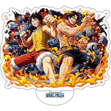 원피스 아크릴 스탠드 피규어 캐릭터 모음 루피 조로 샹크스 굿즈 장식 소품, 1개, 28.루피&에이스