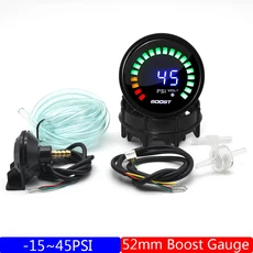 호환 2 52MM 디지털 LED 부스트 바 PSI 진공 수온 오일 온도 오일 프레스 전압계 공기/연료 비율 EGT 온도, 13 Boost Gauge PSI, 1개